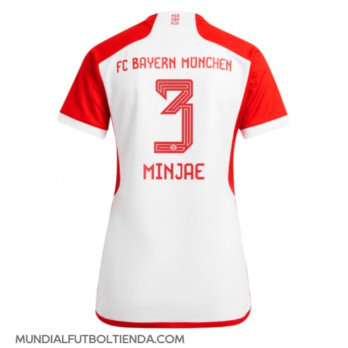 Camiseta Bayern Munich Kim Min-jae #3 Primera Equipación Replica 2023-24 para mujer mangas cortas